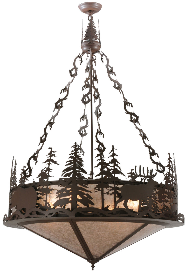 Meyda Tiffany 114448 Four Light Inverted Pendant, Cafe Noir