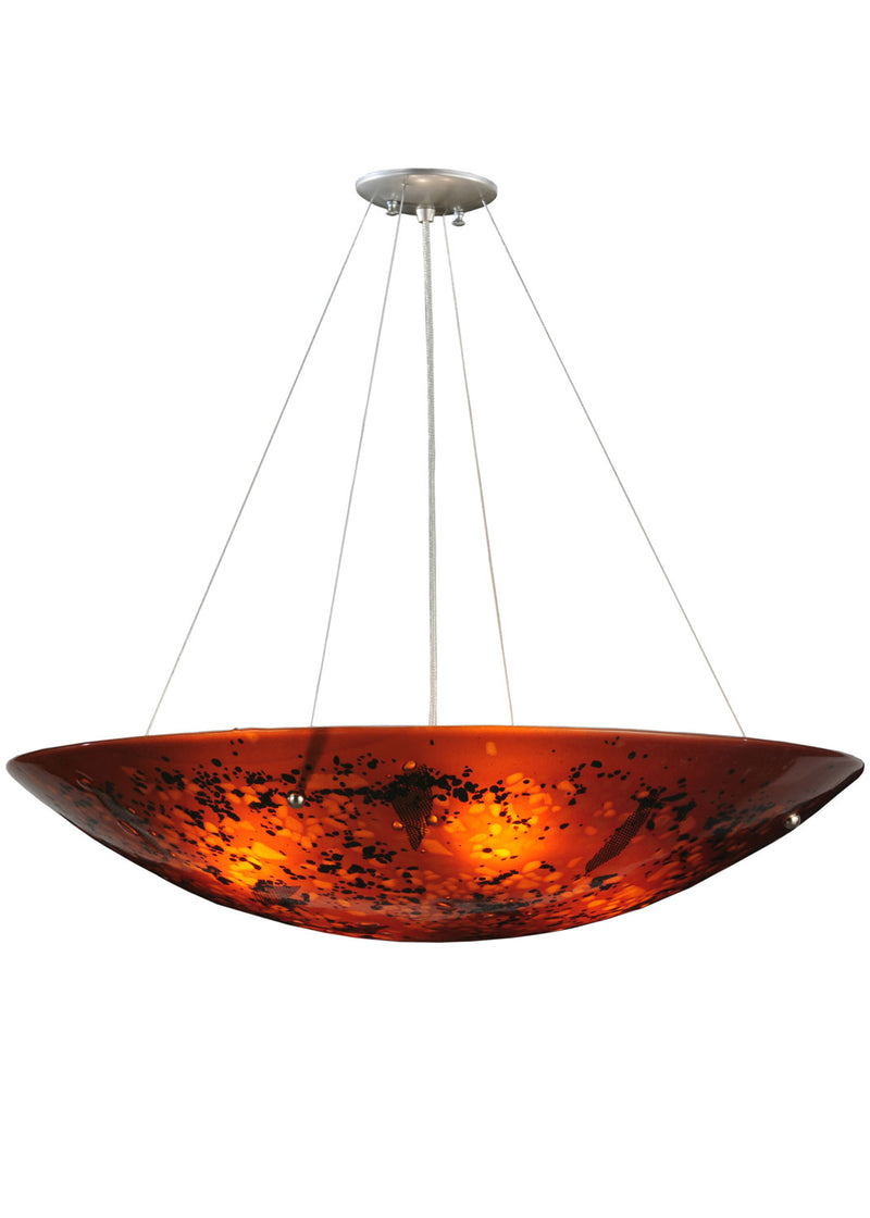 Meyda Tiffany 115012 Four Light Inverted Pendant, Amber/Screen/Green Clear Chunks