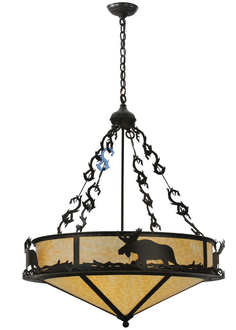 Meyda Tiffany 115033 Four Light Inverted Pendant, Timeless Bronze