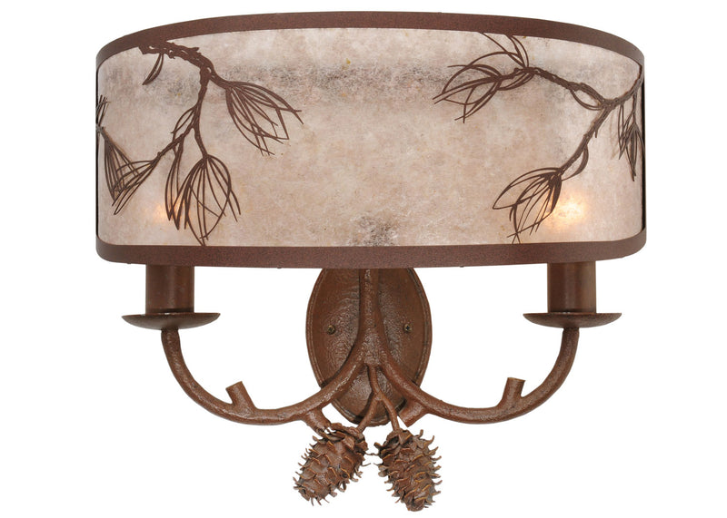 Meyda Tiffany 115198 Two Light Wall Sconce, Red Rust