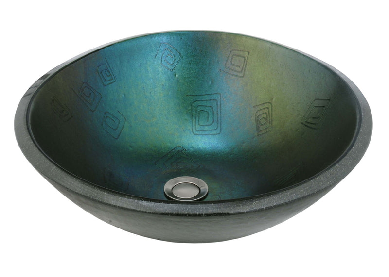 Meyda Tiffany 115705 Glass Sink, Black Metal