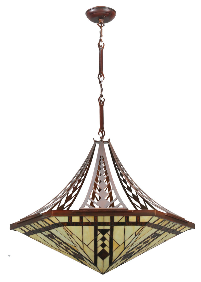 Meyda Tiffany 115997 Three Light Pendant, Red Rust