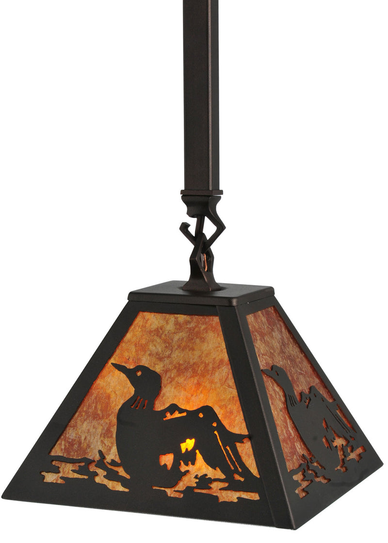 Meyda Tiffany 116073 One Light Mini Pendant, Mahogany Bronze