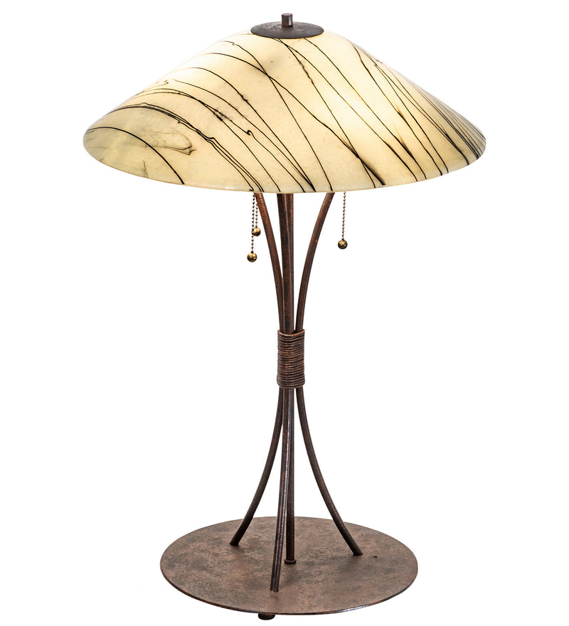 Meyda Tiffany 117160 Three Light Table Lamp, Rust