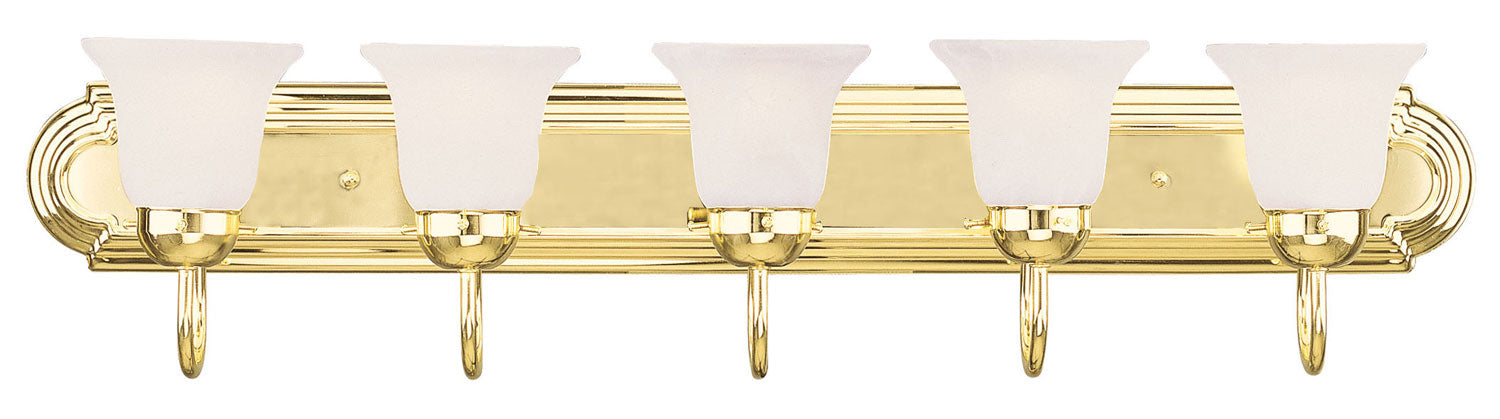 Livex Lighting 1075-02 Five Light Bath Vanity, Polished Brass