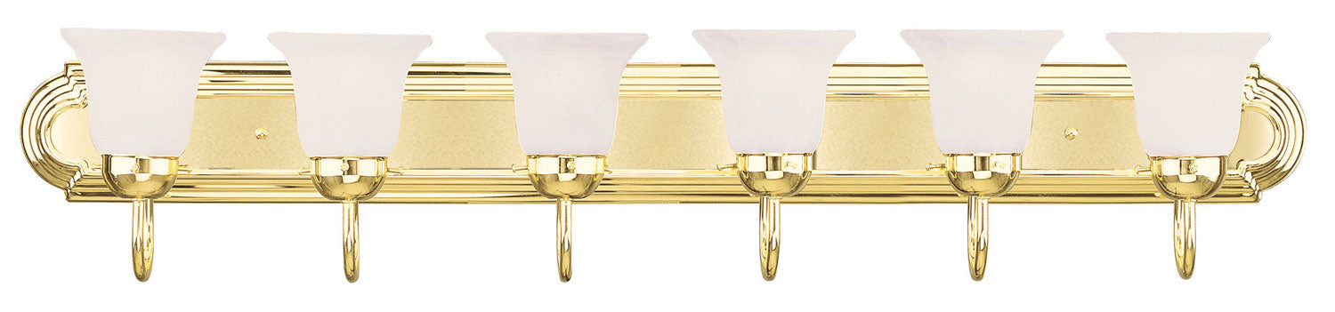 Livex Lighting 1076-02 Six Light Bath Vanity, Polished Brass