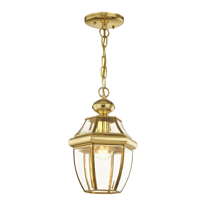 Livex Lighting 2152-02 One Light Outdoor Pendant, Polished Brass
