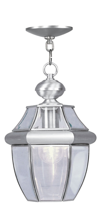 Livex Lighting 2152-91 One Light Outdoor Pendant, Brushed Nickel