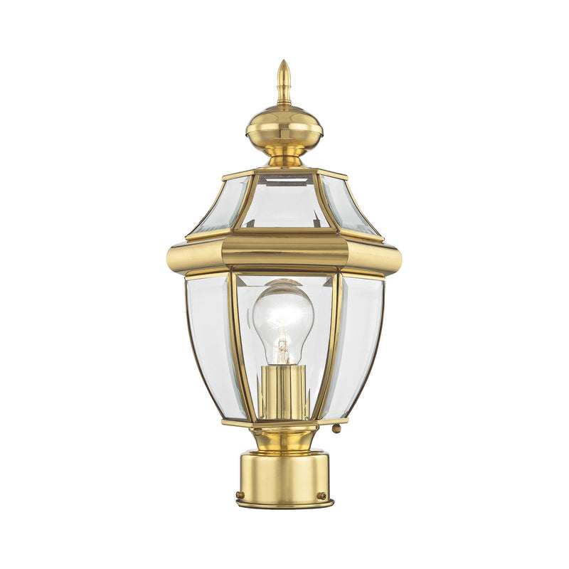 Livex Lighting 2153-02 One Light Outdoor Post-Top Lanterm, Polished Brass