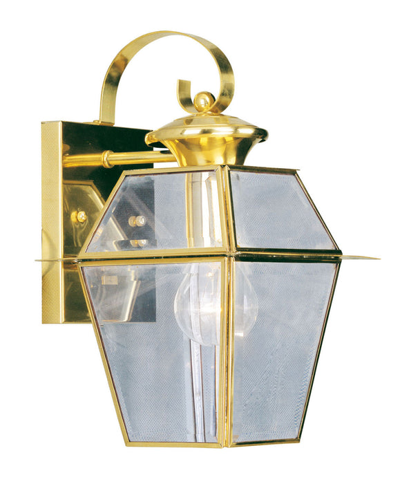 Livex Lighting 2181-02 One Light Outdoor Wall Lantern, Polished Brass