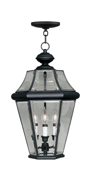 Livex Lighting 2365-04 Three Light Outdoor Pendant, Black