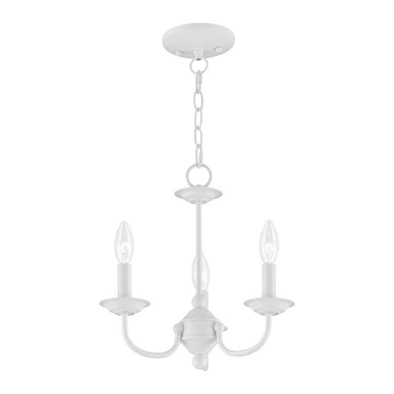 Livex Lighting 4153-03 Three Light Mini Chandelier, White