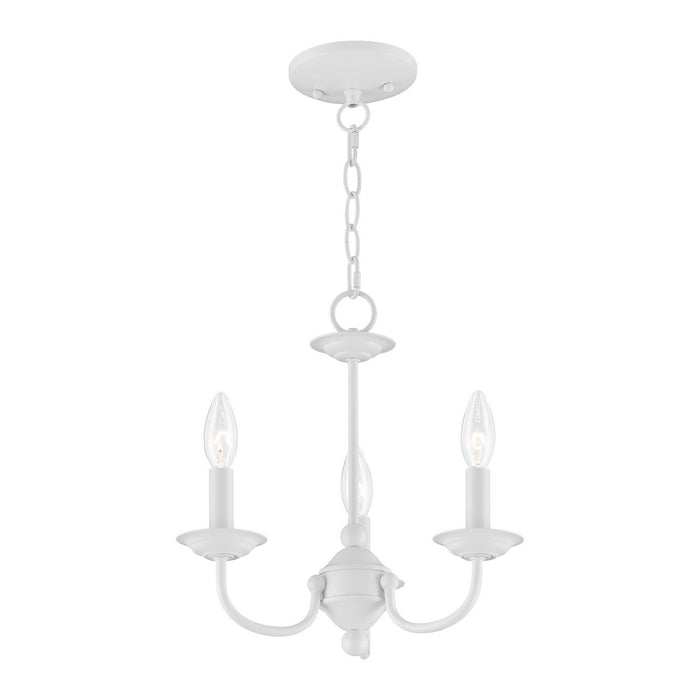 Livex Lighting 4153-03 Three Light Mini Chandelier, White