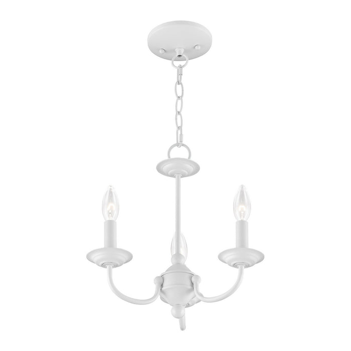 Livex Lighting 4153-03 Three Light Mini Chandelier, White