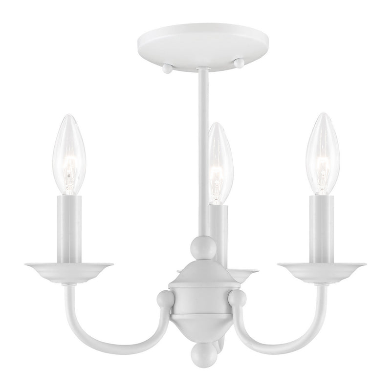 Livex Lighting 4153-03 Three Light Mini Chandelier, White