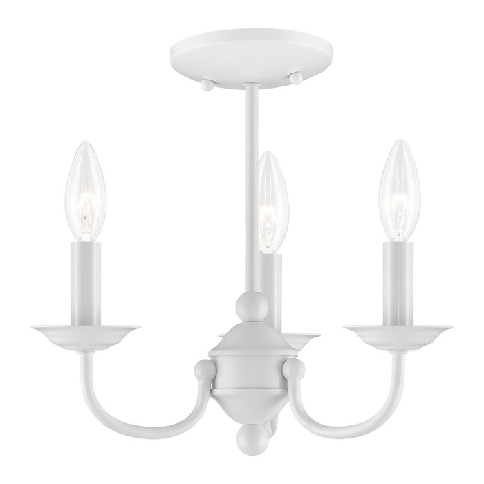 Livex Lighting 4153-03 Three Light Mini Chandelier, White