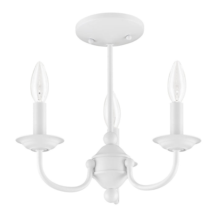 Livex Lighting 4153-03 Three Light Mini Chandelier, White