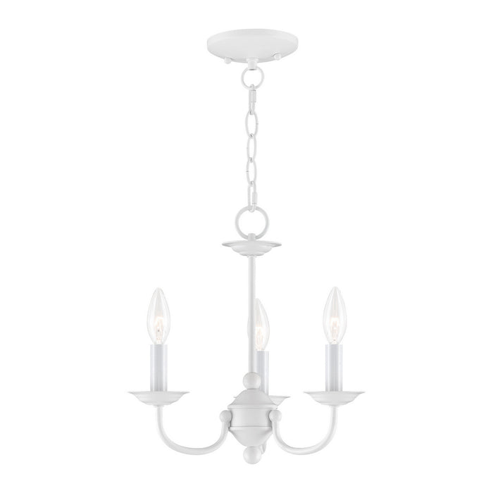 Livex Lighting 4153-03 Three Light Mini Chandelier, White
