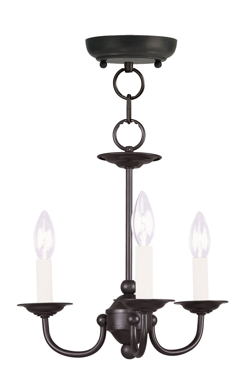 Livex Lighting 4153-04 Three Light Mini Chandelier, Black