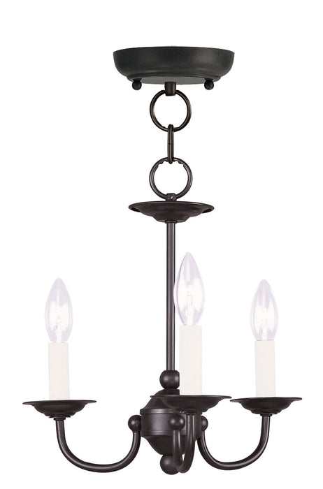 Livex Lighting 4153-04 Three Light Mini Chandelier, Black