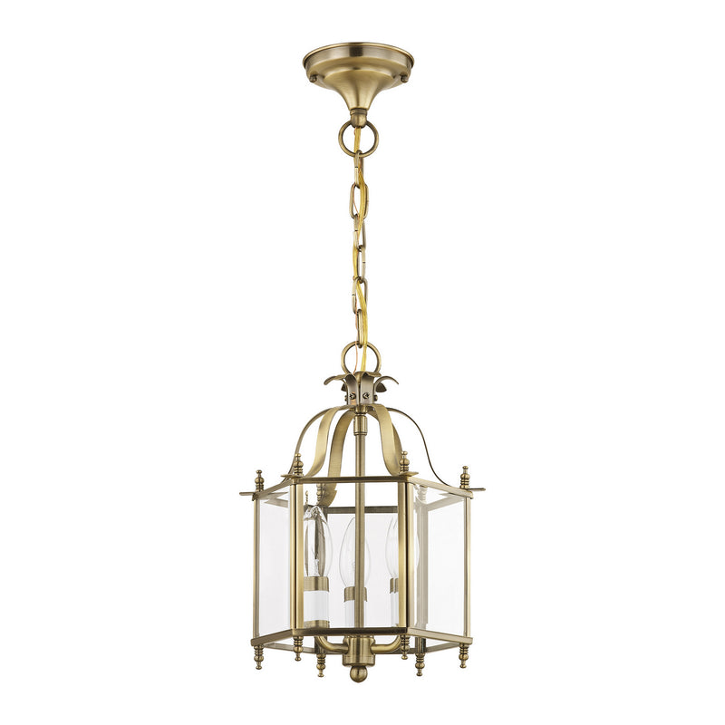 Livex Lighting 4403-01 Three Light Mini Pendant/Ceiling Mount, Antique Brass