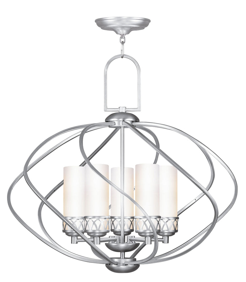 Livex Lighting 4725-91 Five Light Chandelier, Brushed Nickel
