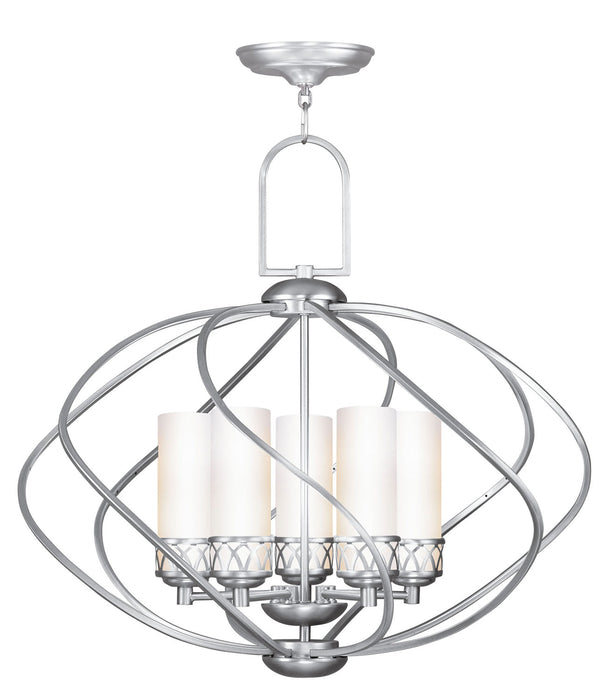 Livex Lighting 4725-91 Five Light Chandelier, Brushed Nickel