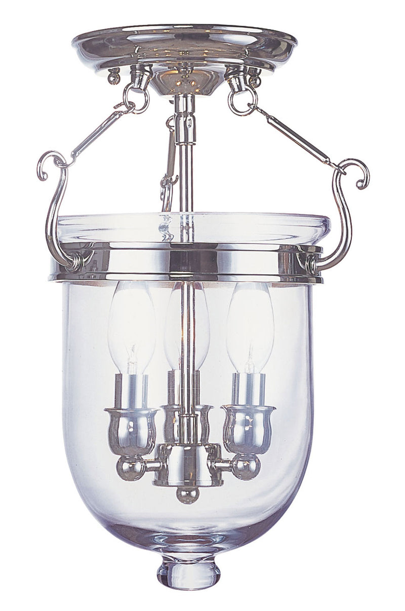 Livex Lighting 5061-35 Three Light Ceiling Mount, Polished Nickel