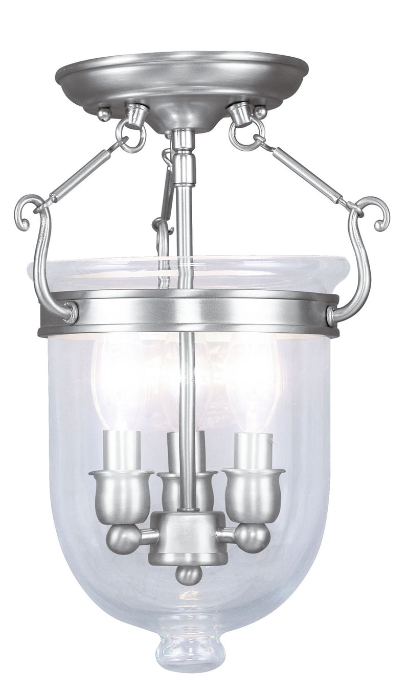Livex Lighting 5061-91 Three Light Ceiling Mount, Brushed Nickel