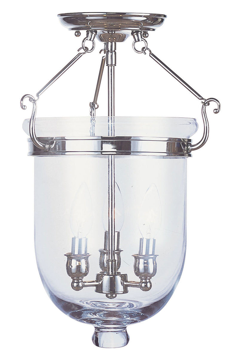 Livex Lighting 5062-35 Three Light Ceiling Mount, Polished Nickel