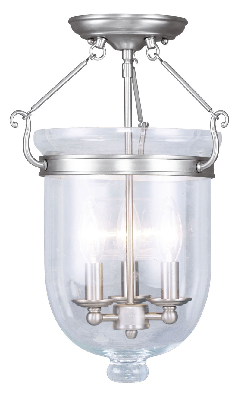 Livex Lighting 5062-91 Three Light Ceiling Mount, Brushed Nickel