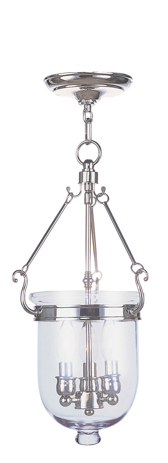 Livex Lighting 5063-35 Three Light Pendant, Polished Nickel