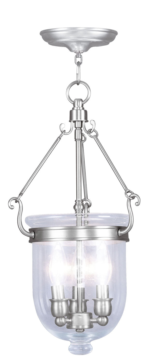 Livex Lighting 5063-91 Three Light Pendant, Brushed Nickel