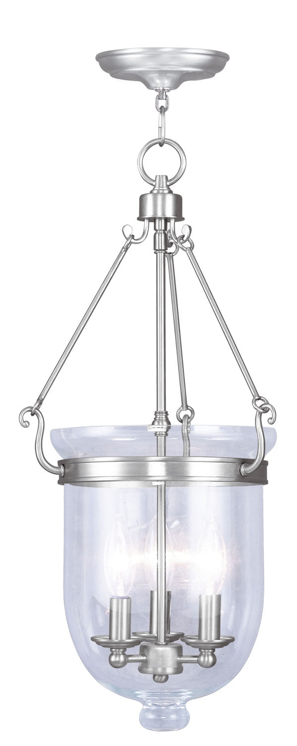 Livex Lighting 5064-91 Three Light Pendant, Brushed Nickel