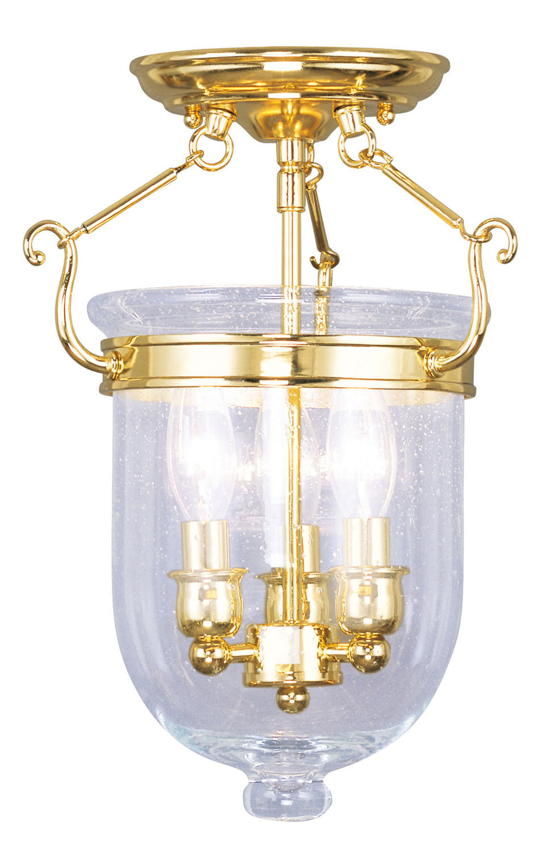 Livex Lighting 5081-02 Three Light Ceiling Mount, Polished Brass