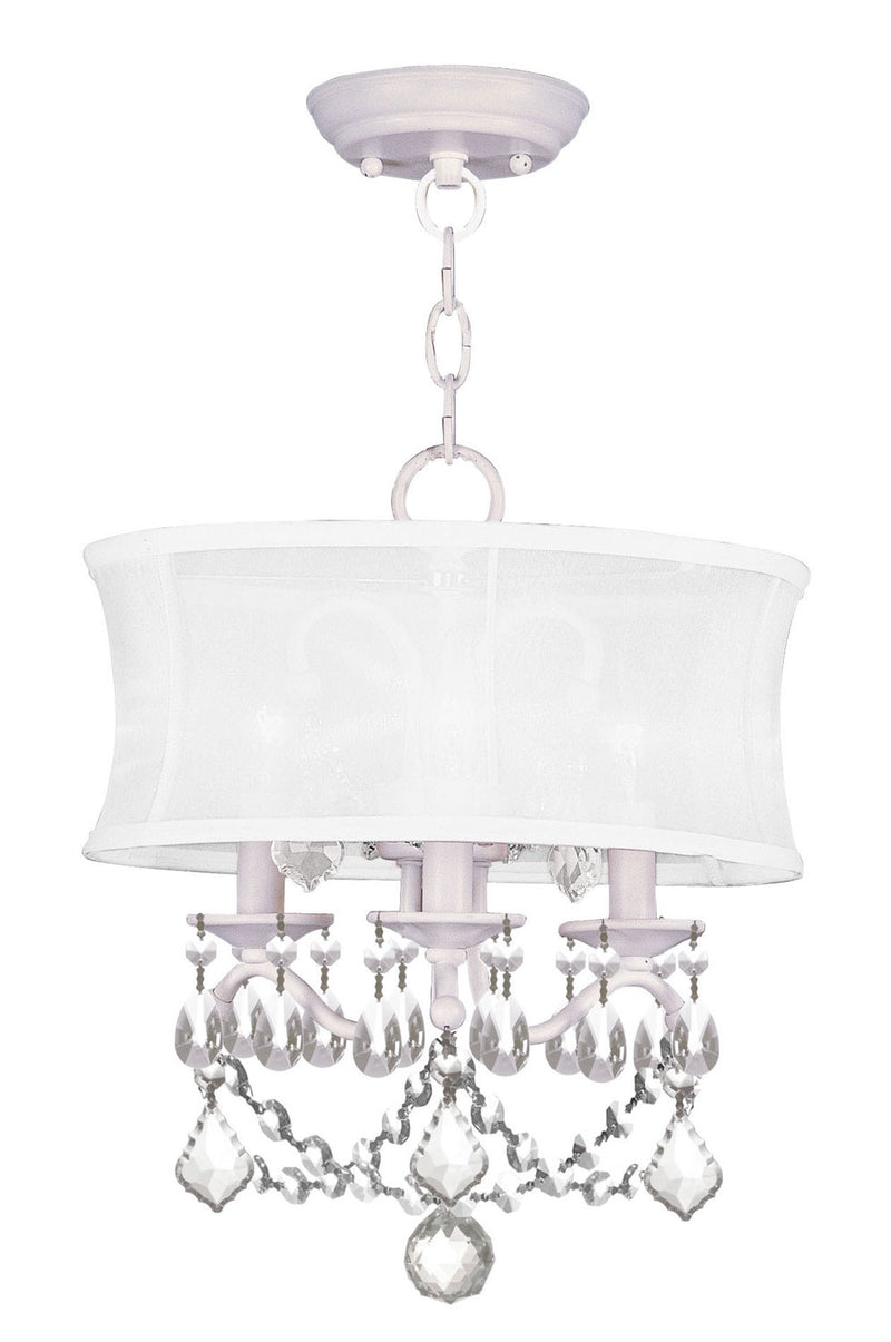 Livex Lighting 6303-03 Three Light Mini Chandelier/Ceiling Mount, White