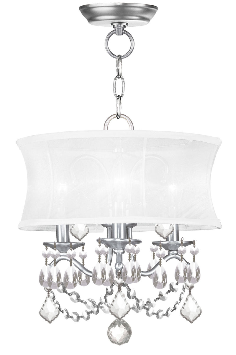 Livex Lighting 6303-91 Three Light Mini Chandelier/Ceiling Mount, Brushed Nickel