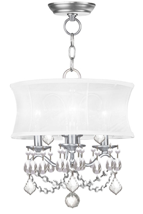 Livex Lighting 6303-91 Three Light Mini Chandelier/Ceiling Mount, Brushed Nickel