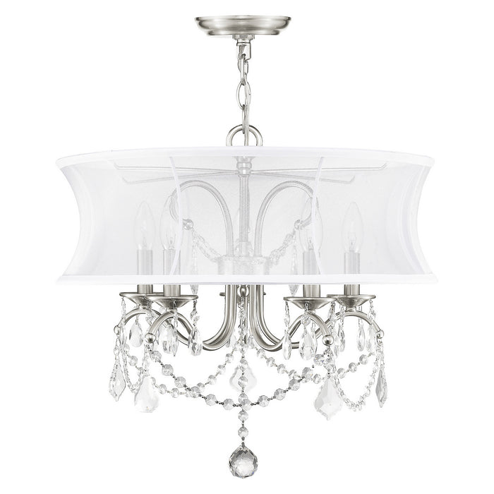 Livex Lighting 6305-91 Five Light Chandelier, Brushed Nickel