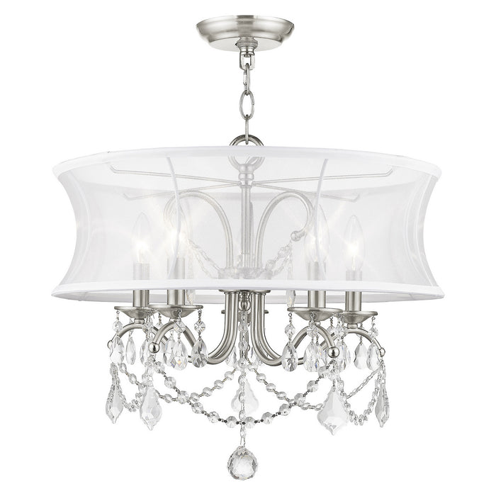 Livex Lighting 6305-91 Five Light Chandelier, Brushed Nickel