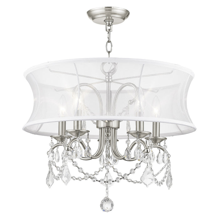 Livex Lighting 6305-91 Five Light Chandelier, Brushed Nickel