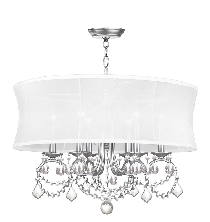 Livex Lighting 6306-91 Six Light Chandelier, Brushed Nickel