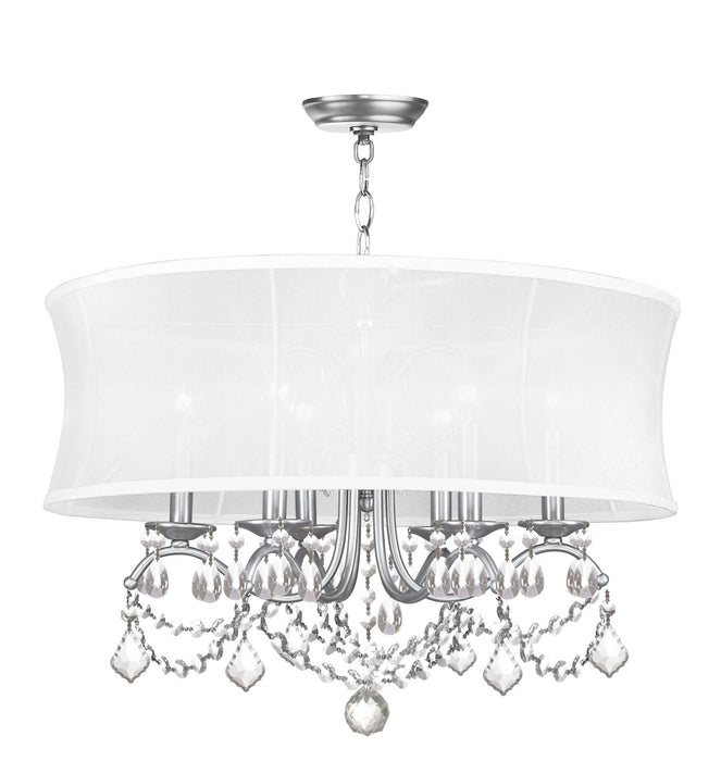 Livex Lighting 6306-91 Six Light Chandelier, Brushed Nickel