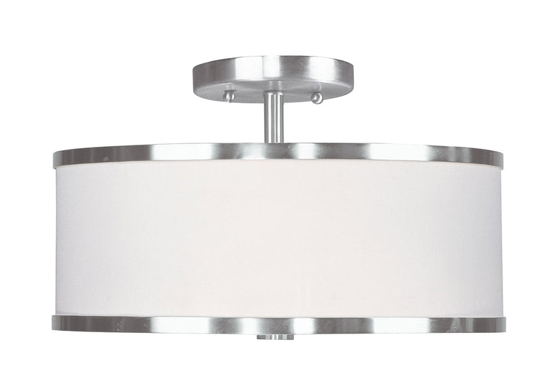 Livex Lighting 6367-91 Two Light Ceiling Mount, Brushed Nickel