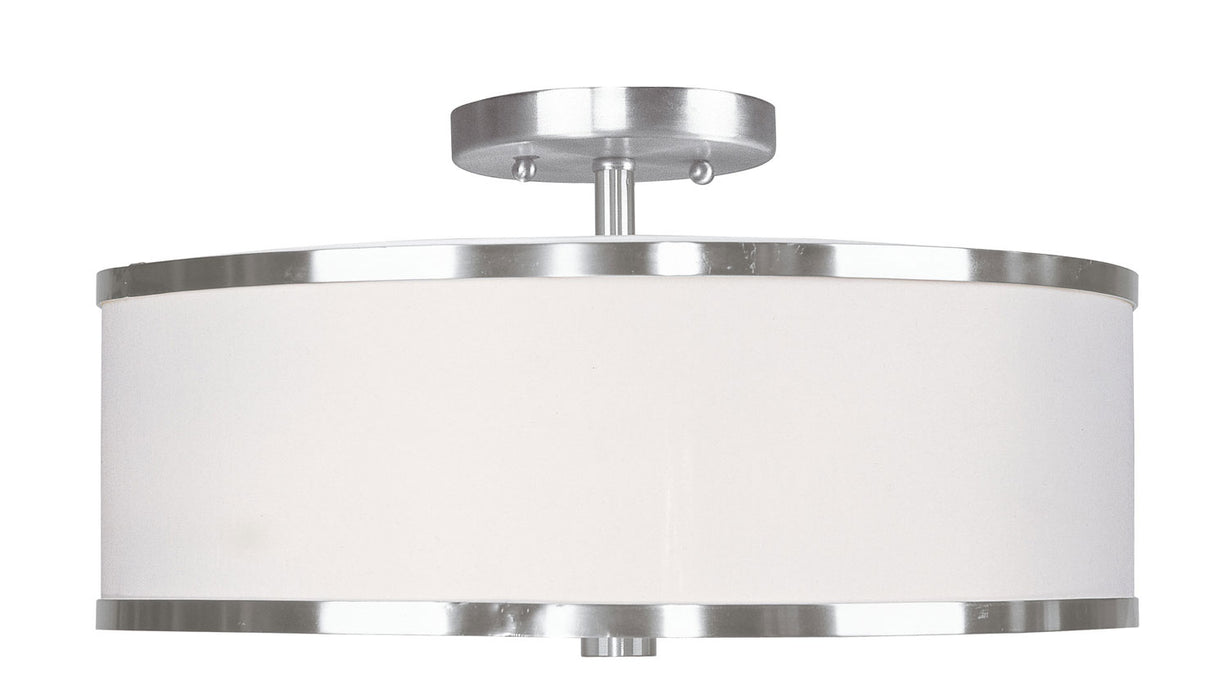 Livex Lighting 6368-91 Three Light Ceiling Mount, Brushed Nickel