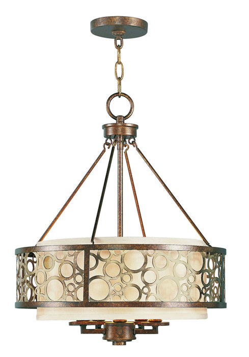 Livex Lighting 8675-64 Five Light Chandelier, Hand Applied Palacial Bronze w/ Gildeds