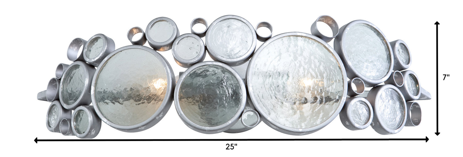 Varaluz 165B02 Two Light Bath, Nevada (silver with random silver leafing)