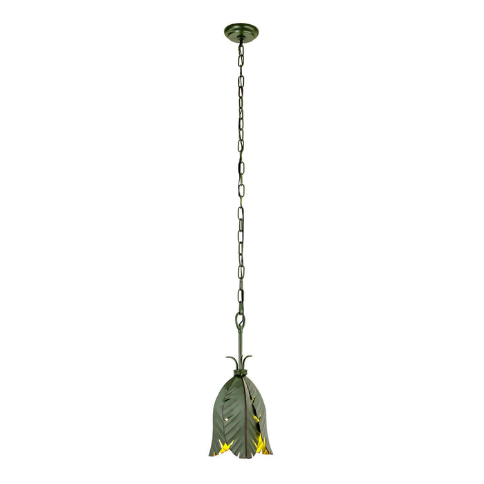 Varaluz 901M01 One Light Mini Pendant, Banana Leaf