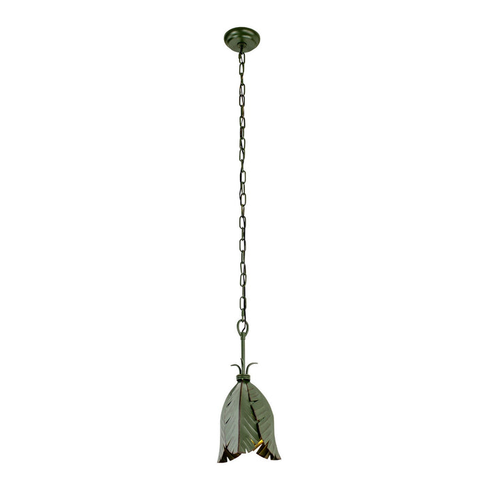 Varaluz 901M01 One Light Mini Pendant, Banana Leaf