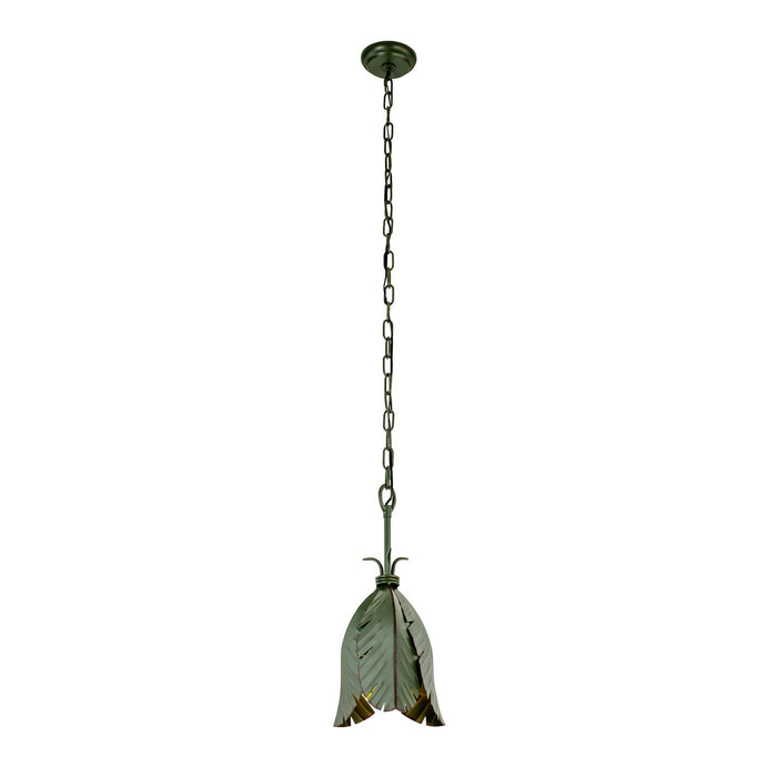 Varaluz 901M01 One Light Mini Pendant, Banana Leaf